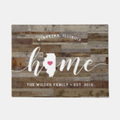 Illinois Home State Personalized Wood Kijk uit Deurmat (Voorkant)