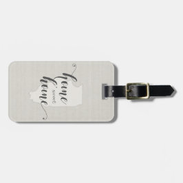 Illinois - Home Sweet Home Burlap-look Bagagelabel