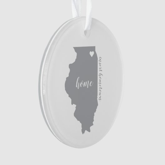 Illinois Hometown Personalized Ornament (voorkant)