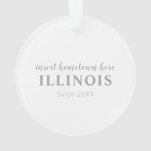 Illinois Hometown Personalized Ornament (achterkant)