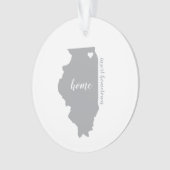 Illinois Hometown Personalized Ornament (voorkant)