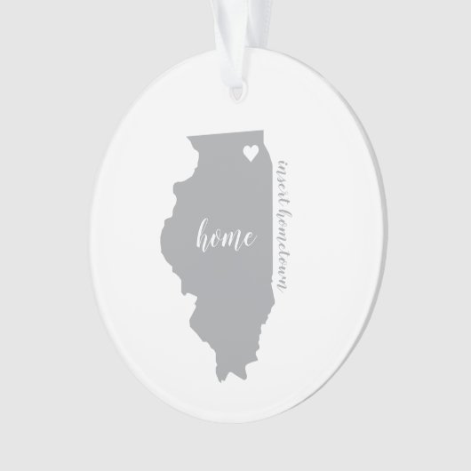 Illinois Hometown Personalized Ornament (voorkant)