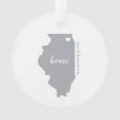 Illinois Hometown Personalized Ornament (voorkant)
