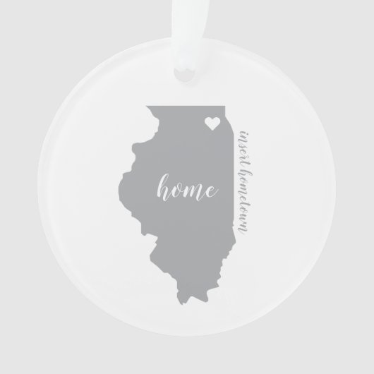 Illinois Hometown Personalized Ornament (voorkant)
