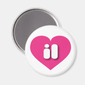 Illinois hot roze hart - Ik hou van il Magneet (Voorkant / Achterkant)