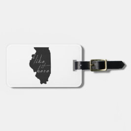 Illinois, ik vind het hier leuk, State Silhouette  Bagagelabel