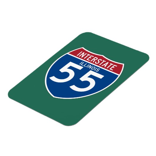 Illinois IL I-55 Interstate Highway Shield - Magneet (Linkerzijde)
