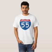 Illinois IL I-55 Interstate Highway Shield - T-shirt (Voorkant volledig)