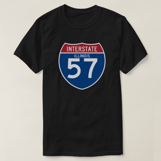 Illinois IL I-57 Interstate Highway Shield - T-shirt (Design voorkant)