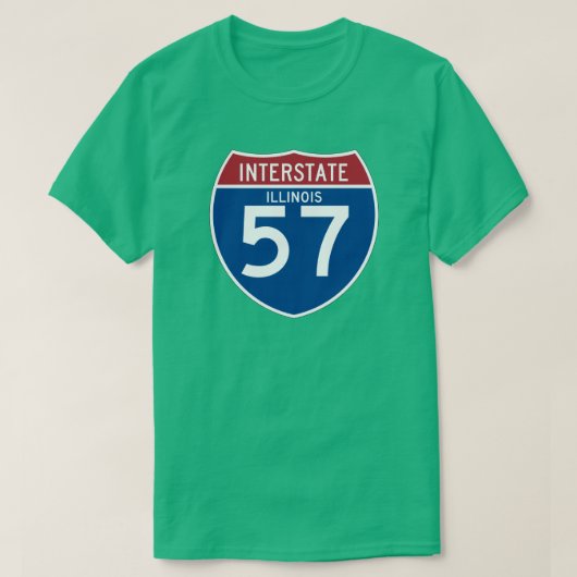 Illinois IL I-57 Interstate Highway Shield - T-shirt (Design voorkant)