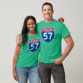 Illinois IL I-57 Interstate Highway Shield - T-shirt (Unisex)