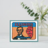 Illinois IL  State Label Briefkaart (Staand voorkant)