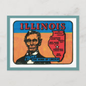 Illinois IL  State Label Briefkaart (Voorkant)