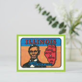 Illinois IL  State Label Briefkaart (Staand voorkant)