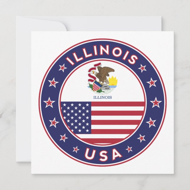 Illinois, Illinois t-shirt, Illinois sticker; (Voorkant)