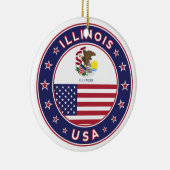 Illinois, Illinois t-shirt, Illinois sticker; Keramisch Ornament (Rechts)