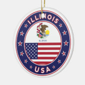 Illinois, Illinois t-shirt, Illinois sticker; Keramisch Ornament (Links)