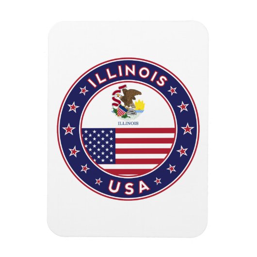 Illinois, Illinois t-shirt, Illinois sticker; Magneet (Verticaal)