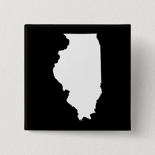 Illinois in wit en zwart vierkante button 5,1 cm (Voorkant)