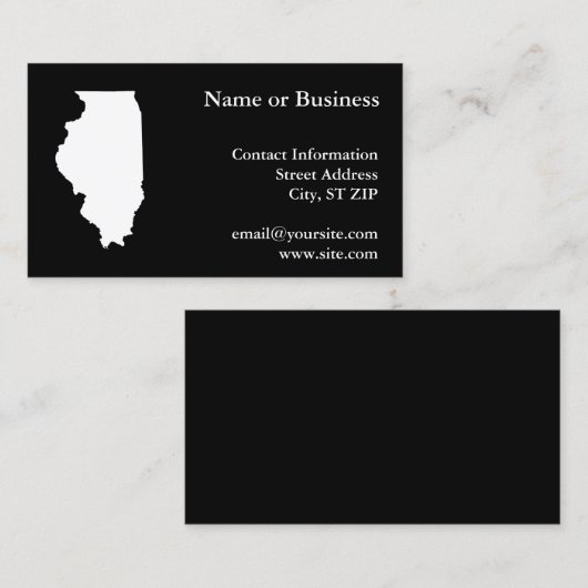 Illinois in wit en zwart visitekaartje (Voorkant / Achterkant)