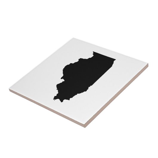 Illinois in zwart-wit tegeltje (Zijkant)