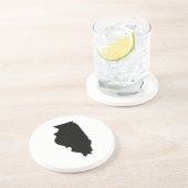Illinois in zwart-wit zandsteen onderzetter (Zijkant)