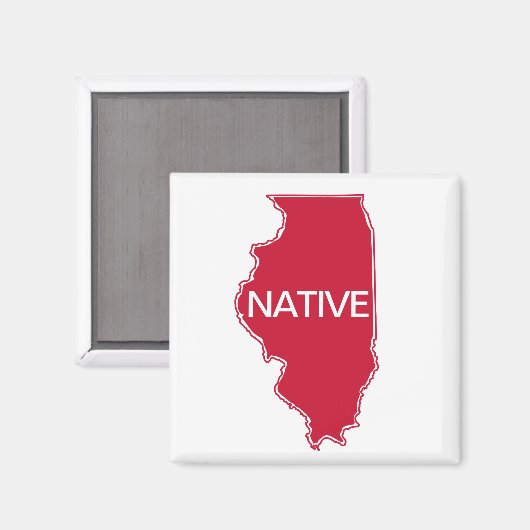 Illinois inheems rood wit magneet (Voorkant / Achterkant)