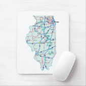 Illinois Interstate Map Mousepad Muismat (Met muis)