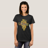 Illinois Kaart en Tekst T-shirt (Voorkant volledig)