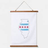 Illinois-kaart Hangend Wandkleed (Voorkant)