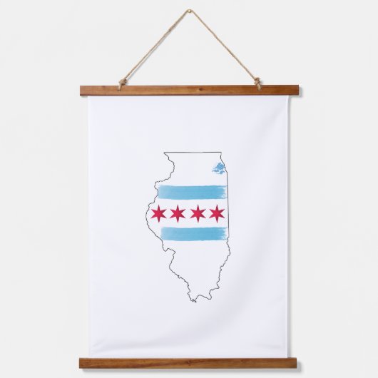 Illinois-kaart Hangend Wandkleed (Voorkant)