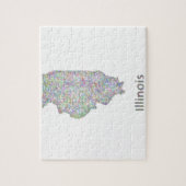 Illinois-kaart Legpuzzel (Verticaal)
