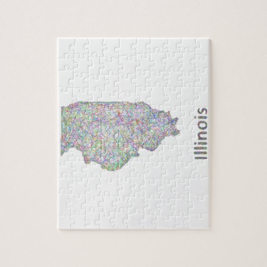 Illinois-kaart Legpuzzel (Verticaal)