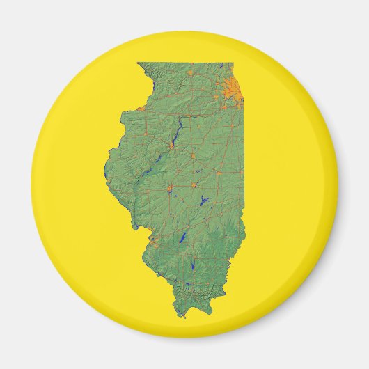 Illinois Kaart Magneet (Voorkant)