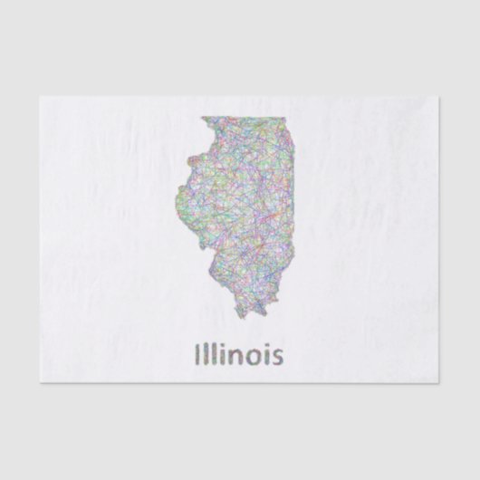 Illinois-kaart Tissuepapier (Voorkant)