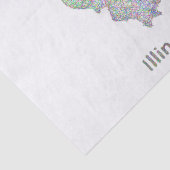 Illinois-kaart Tissuepapier (Detail)