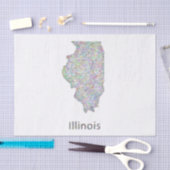 Illinois-kaart Tissuepapier (Craft)