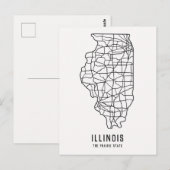 Illinois kaart van de Amerikaanse staat - de prair (Voorkant / Achterkant)