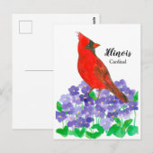 Illinois kardinaal Paarse houten viooltjes Briefkaart (Voorkant / Achterkant)