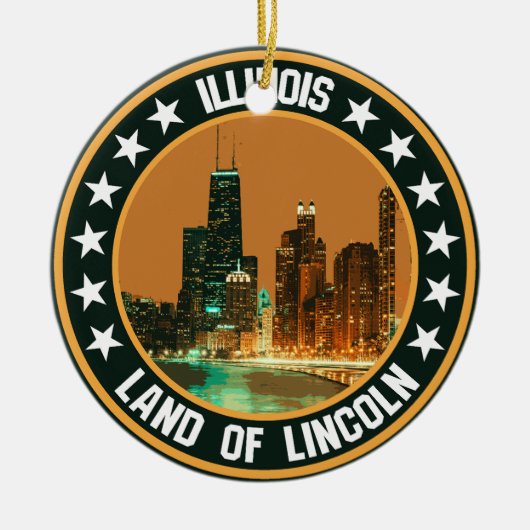 Illinois Keramisch Ornament (Voorkant)