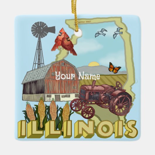 Illinois Keramisch Ornament (Voorkant)