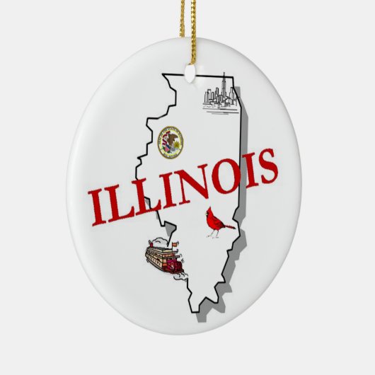 Illinois kerstboomversiering keramisch ornament (Rechts)