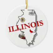 Illinois kerstboomversiering keramisch ornament (Voorkant)