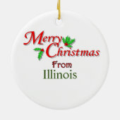 Illinois kerstboomversiering keramisch ornament (Achterkant)