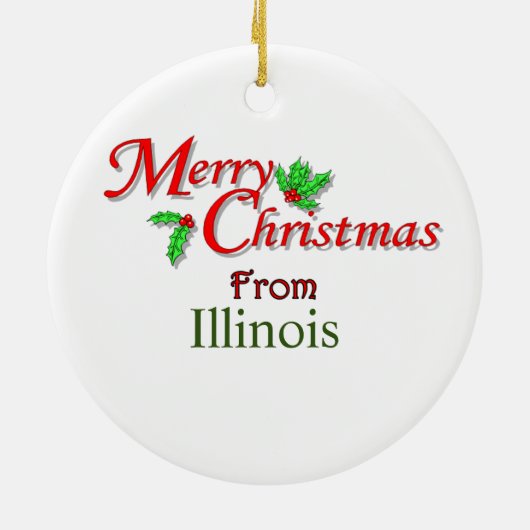 Illinois kerstboomversiering keramisch ornament (Achterkant)