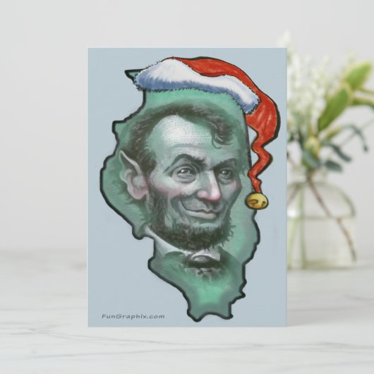 Illinois Kerstmis Feestdagenkaart (Staand voorkant)