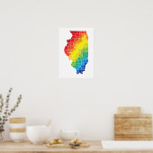 illinois kleurengraafschappen poster (Keuken)
