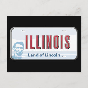 Illinois Land of Lincoln Ansichtkaart Briefkaart