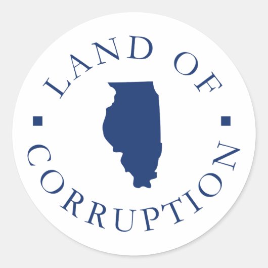 Illinois Land van corruptie Ronde Sticker (Voorkant)