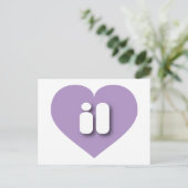 Illinois lavender hart - Ik hou van il Briefkaart (Staand voorkant)